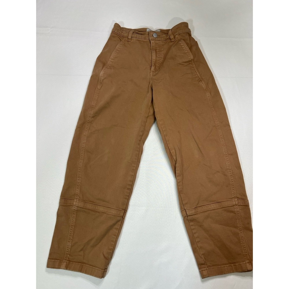 Everlane Jeans Women's 2 Barrel High Rise Brown Crop Wide Leg Stretch